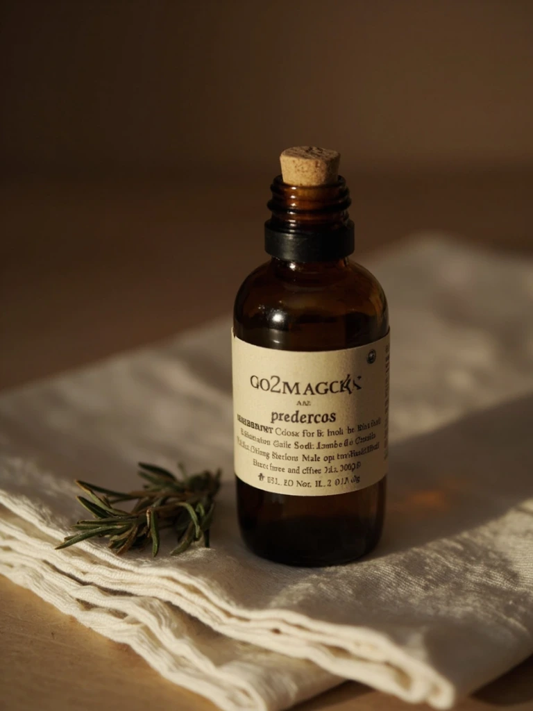 A small amber bottle of hand-blended ritual oil with a wax-sealed cork.